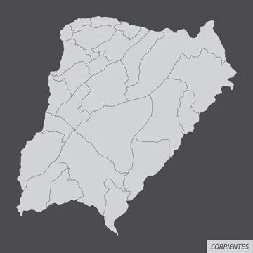 Corrientes province administrative map Stock Illustration
