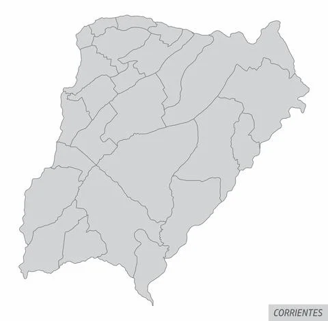 Corrientes province administrative map Stock Illustration