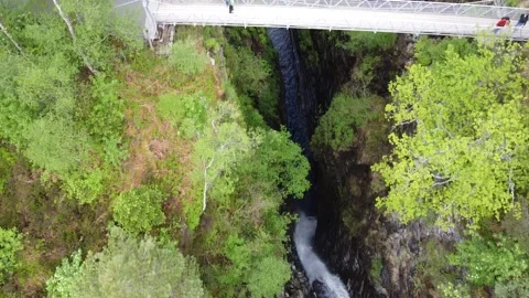 Corrieshalloch Gorge overhead flyby Stock Footage 159476752