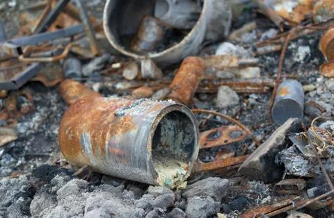 Corroded and rusty metallic components Foto stock