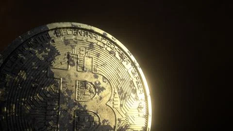 Corroded Bitcoin Stock Illustration