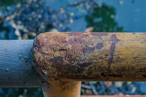 Corroded iron pipe structure joint Stock Photos