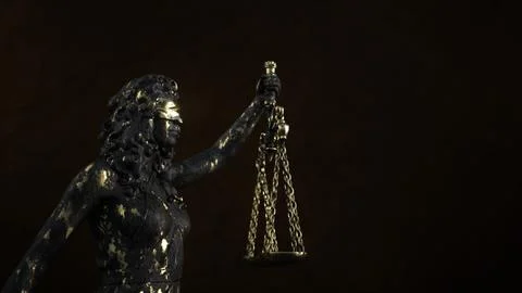 Corroded Lady of Justice Statue - outdated laws Stock Illustration