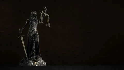 Corroded Lady of Justice Statue - outdated laws Stock Illustration