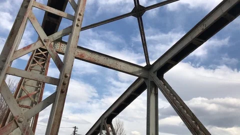 Corroded man built structure in steel details Stock Footage 74635277