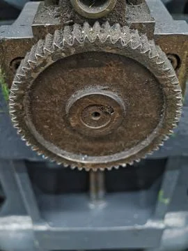 Corroded Mechanical Component. Old Rusted Gear Awaiting Repair Stock Photos