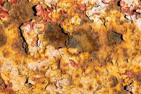 Corrosion and deep crack on the texture of the surface. Peeling paint texture Stock Photos