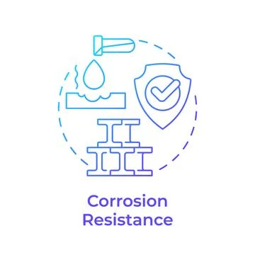 Corrosion resistance blue gradient concept icon Stock Illustration