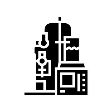 Corrosion testing materials engineering glyph icon vector illustration Illustrazione stock