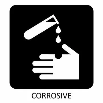 Corrosive hazard sign Stock Illustration