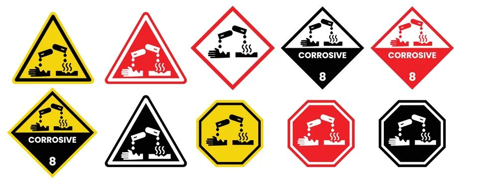 Corrosive Icon vector set collection for web Illustrazione stock
