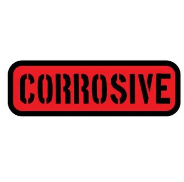 Corrosive sign on white Stock Illustration