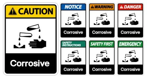 Corrosive Symbol Sign Isolate On White Background,Vector Illustration EPS.10 Stock Illustration