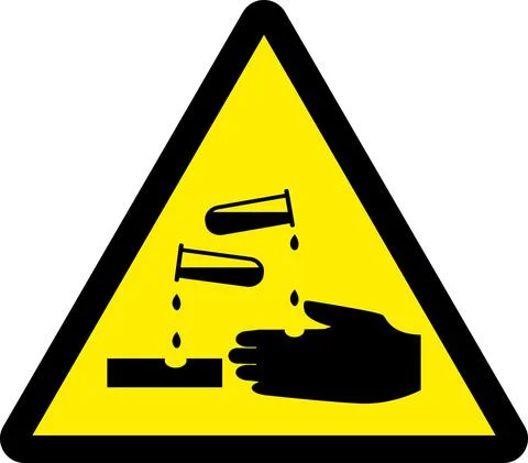 Corrosive warning sign. Stock Illustration
