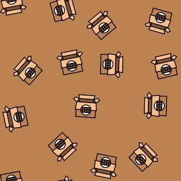 Corrugated box cardboard packaging vector seamless pattern 스톡 일러스트