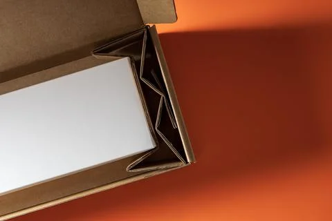 Corrugated box with extra layer inside as shock supporter Stock Photos