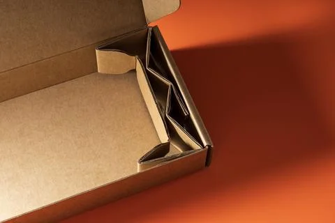 Corrugated box with extra layer inside as shock supporter Stock Photos