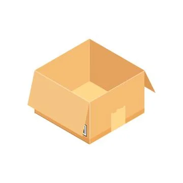 Corrugated box. Isometric vector illustration isolated on white background. Stock Illustration