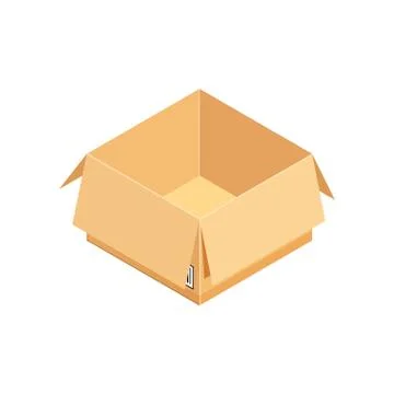 Corrugated box. Isometric vector illustration isolated on white background. Stock Illustration