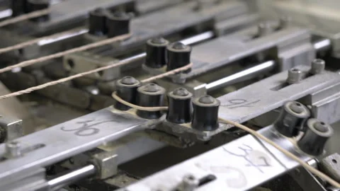Corrugated cardboard making machine during operation Stock Footage 295152083