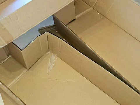 Corrugated cardboard shipping boxes, a durable, lightweight, and eco-friend.. Stock Photos