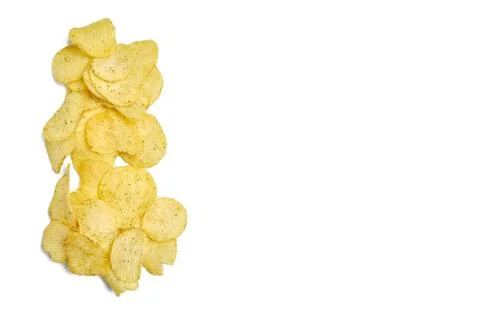 Corrugated chips on a white background. Isolated. Stock Photos