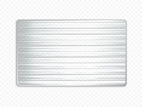 Corrugated glass rectangle shape, vector transparent overlay effect fluted Stock Illustration