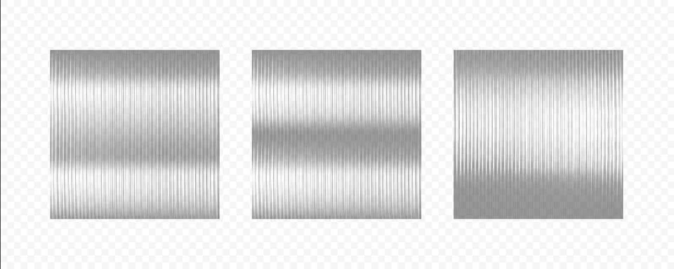 Corrugated glass square shape with different shadow lines vector set, vertical 스톡 일러스트
