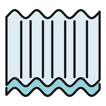 Corrugated metal roofing sheet material icon Stock Illustration