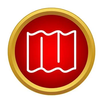 Corrugated metal sheet material icon on red circle Stock Illustration