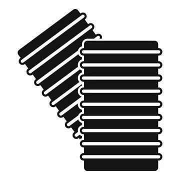 Corrugated pipeline elements for industrial construction work Stock Illustration