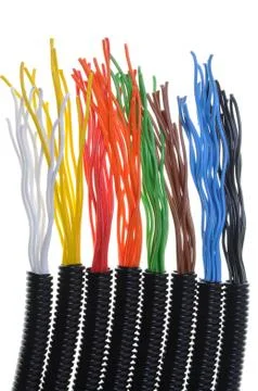Corrugated plastic pipe Stock-Fotos