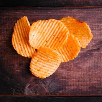 Corrugated potato chips Stock Photos