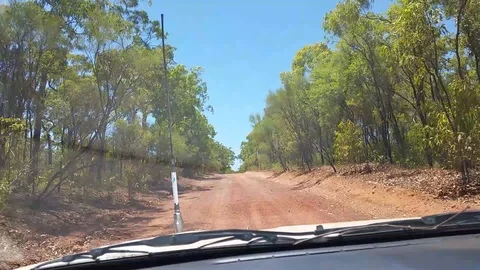 CORRUGATED ROAD TO CAPE YORK Stock Footage 100725642