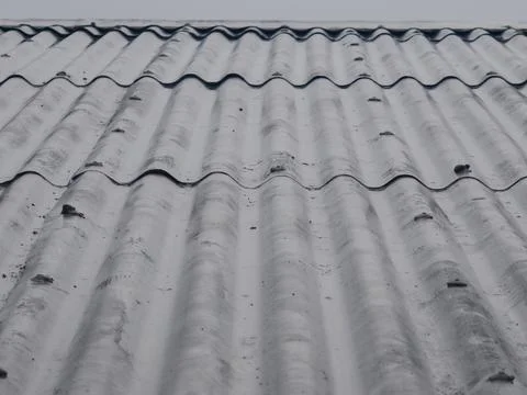 Corrugated Roofing Sheet Pattern With Industrial Texture Background 스톡 사진