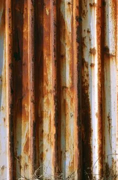 Corrugated rusty iron wall Stock Photos