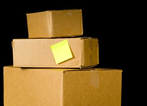 Corrugated shipping boxes Stock Photos