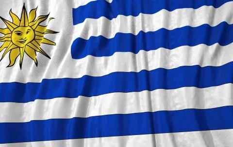 Corrugated uruguay flag Stock Illustration