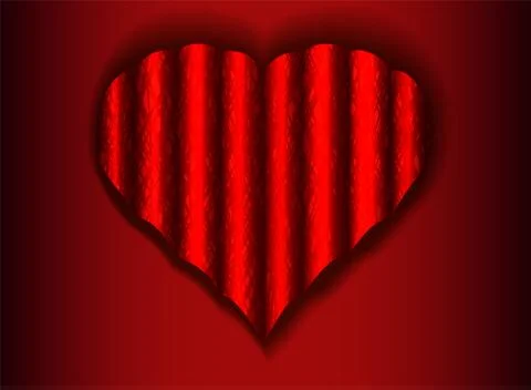 Corrugated web of a heart on a red background Stock Illustration