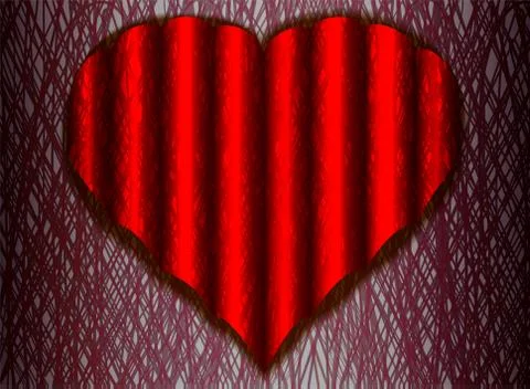 Corrugated web of a heart on a white background Stock Illustration
