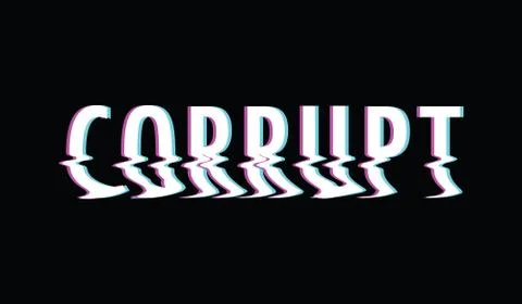 Corrupt glitch text Stock Illustration