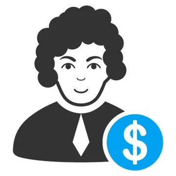 Corrupt Judge Flat Icon Stock Illustration