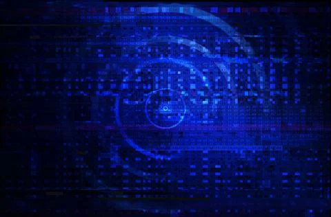 Corrupted computer data with glitch effect, abstract technology malfunction i Illustrazione stock