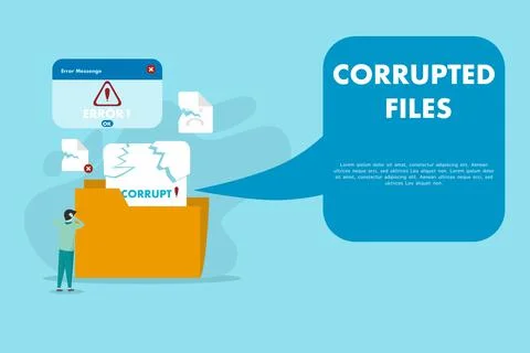 Corrupted file concept Stock Illustration