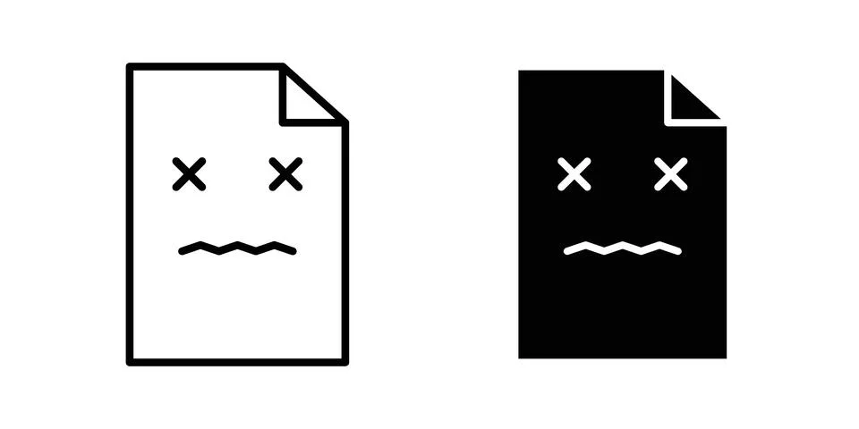 Corrupted file icon concept logo design collection Stock Illustration
