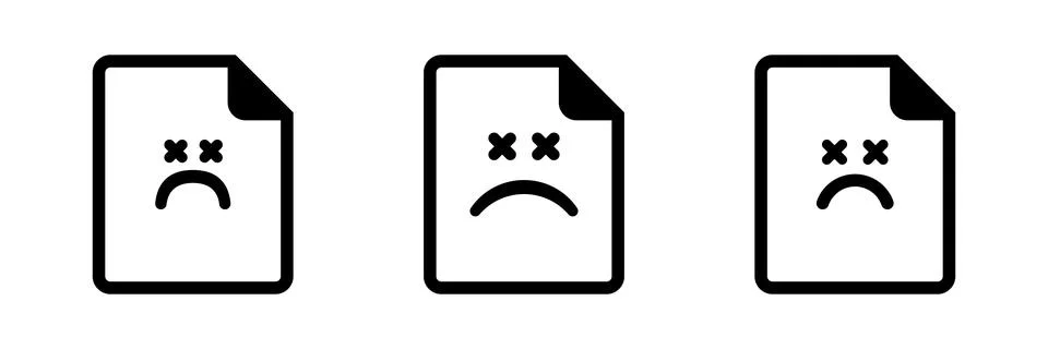 Corrupted file icon. Failed document with error Stock Illustration
