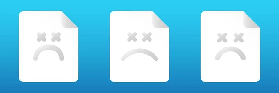 Corrupted file icon. Failed document with error Stockillustratie