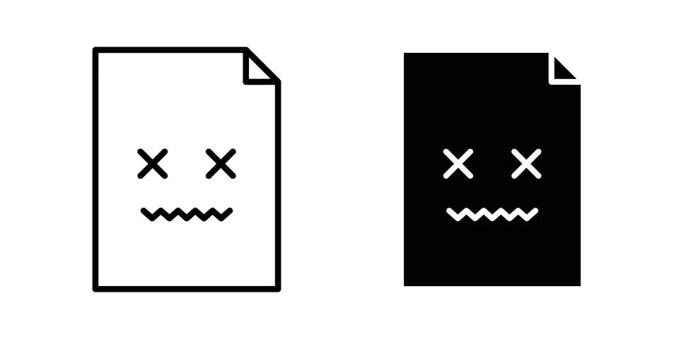 Corrupted file icon modern style vectors set Stock Illustration
