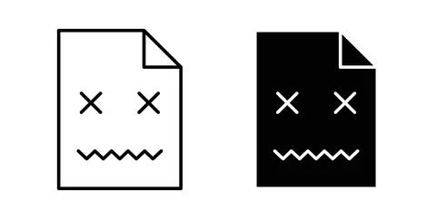 Corrupted file icon vector art Illustrations Stock Illustration
