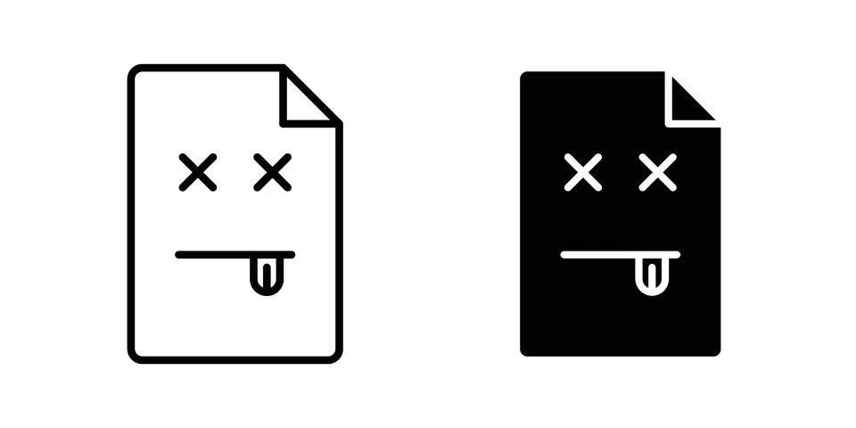 Corrupted file icon vector design illustrations Stock Illustration
